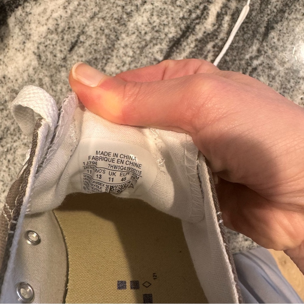 Converse Low Top Canvas Sneakers in Taupe with White Accents - Picture 7 of 7